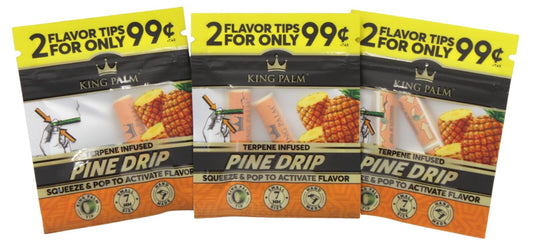 3 X King Palm Pine Drip Flavoured Filter Tips - 6 Tips