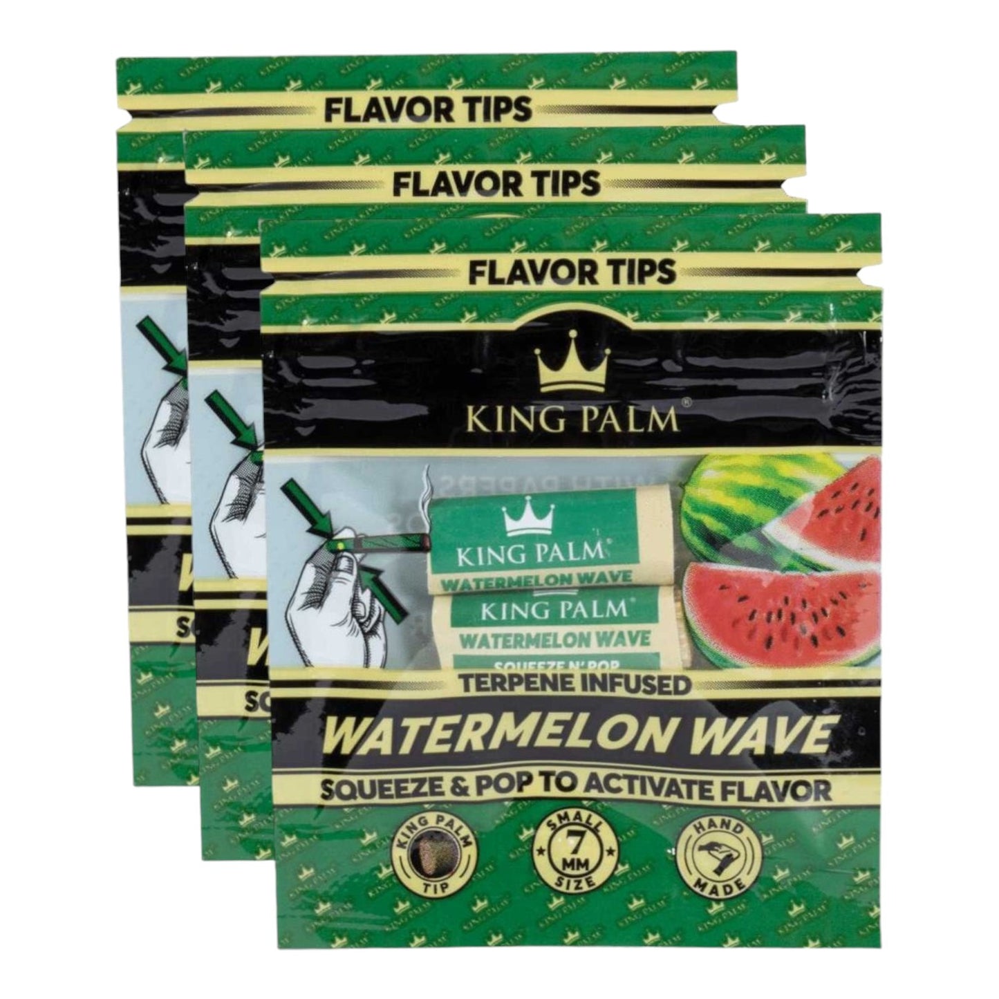 3 X King Palm Watermelon Wave Flavoured Filter Tips - 6 Tips