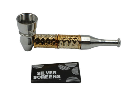 Gold Metal Smoking Pipe Washable Solid