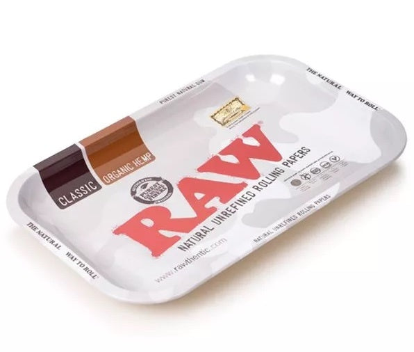 Raw Metal Rolling Tray - Arctic Camouflage - Small