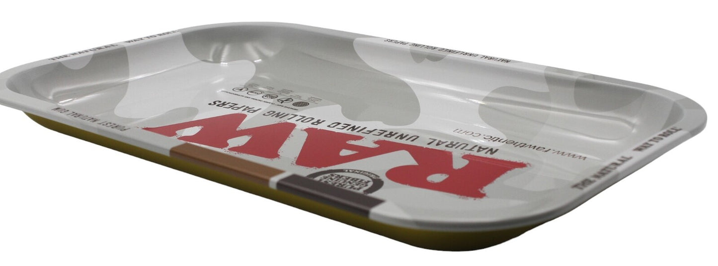 Raw Metal Rolling Tray - Arctic Camouflage - Small