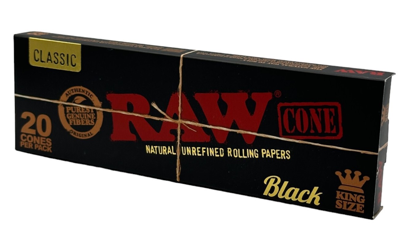 Raw Black Ultra Fine King Size Pre Rolled Cones - 10 X 20 Pack 200 Cones