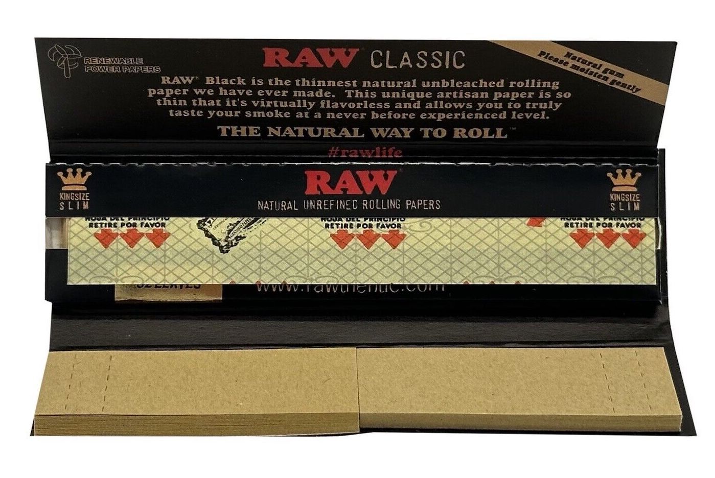 RAW Black Ultra Thin King Size Slim Papers with Tips