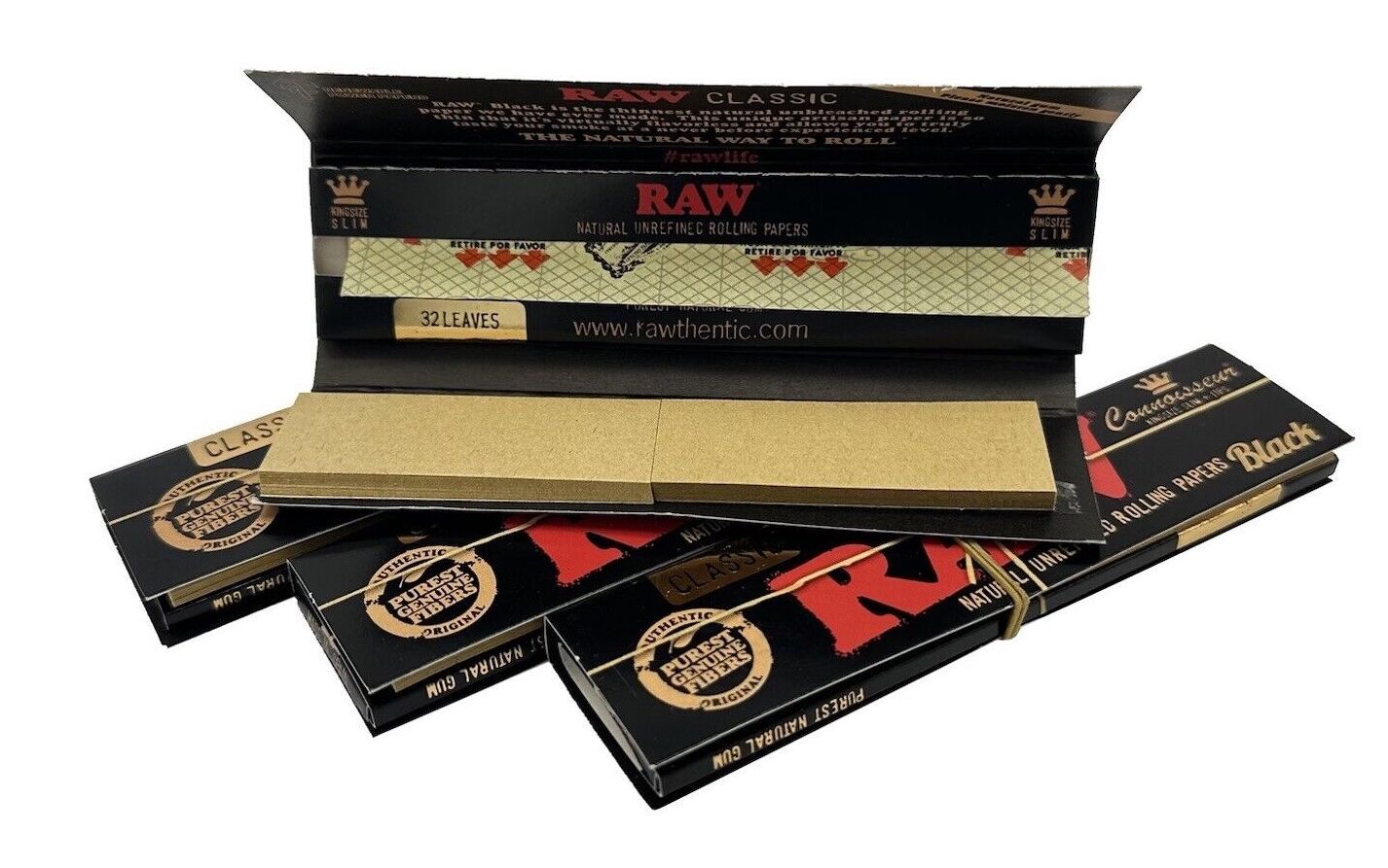 RAW Black Ultra Thin King Size Slim Papers with Tips