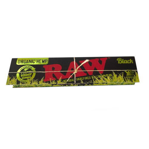 RAW Black Ultra Thin King Size Organic Hemp Papers - 32 Leaves