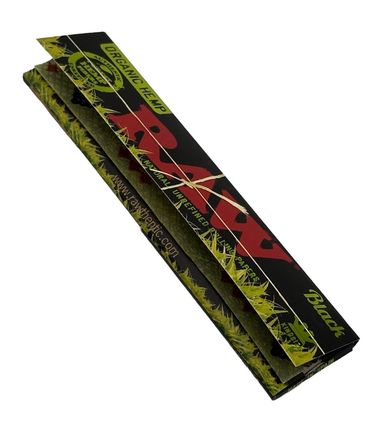 RAW Black Ultra Thin King Size Organic Hemp Papers - 32 Leaves