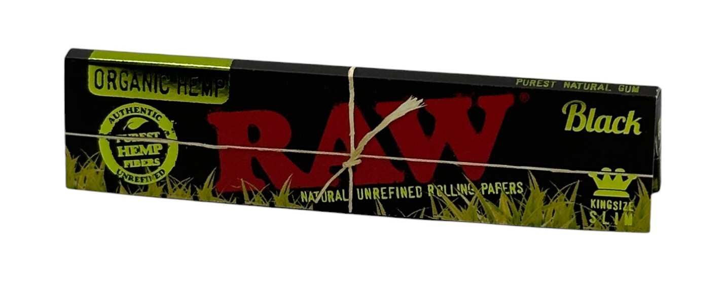 RAW Black Ultra Thin King Size Organic Hemp Papers - 32 Leaves