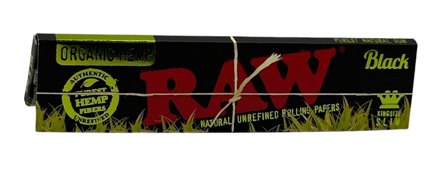 Box of 50 RAW Black Ultra Thin King Size Organic Hemp Papers