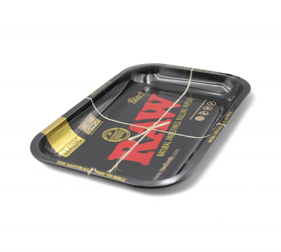 Raw Metal Black Rolling Tray - Small