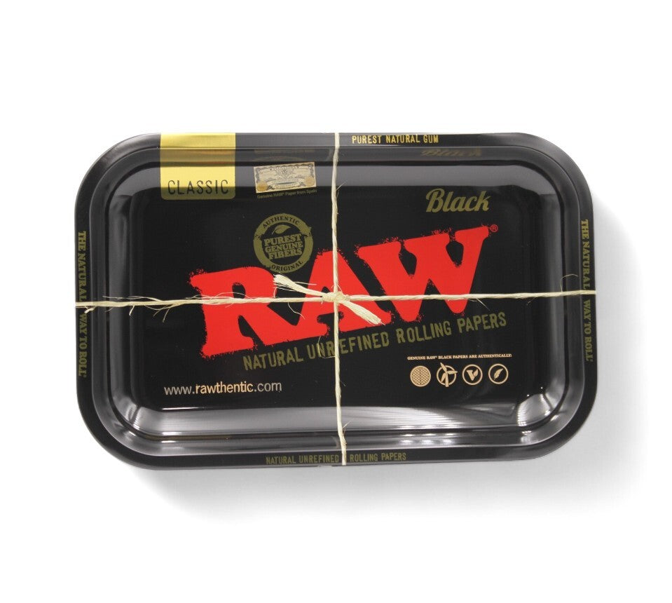 Raw Metal Black Rolling Tray - Small