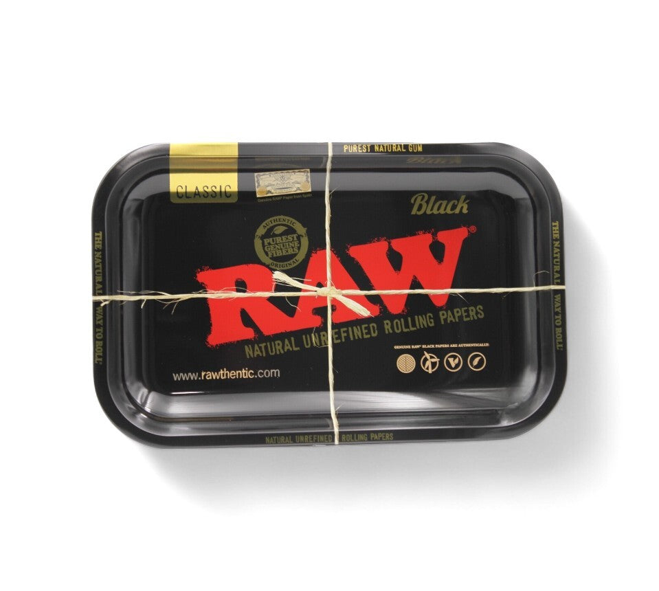 Raw Metal Black Rolling Tray - Small