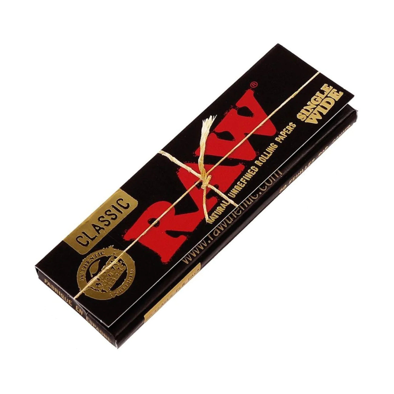 RAW Black Ultra Thin Single Wide Papers - 50 Leaf Book