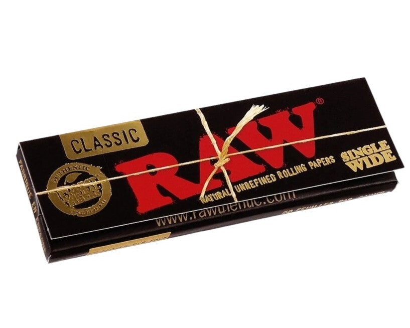 RAW Black Ultra Thin Single Wide Papers - 50 Leaf Book