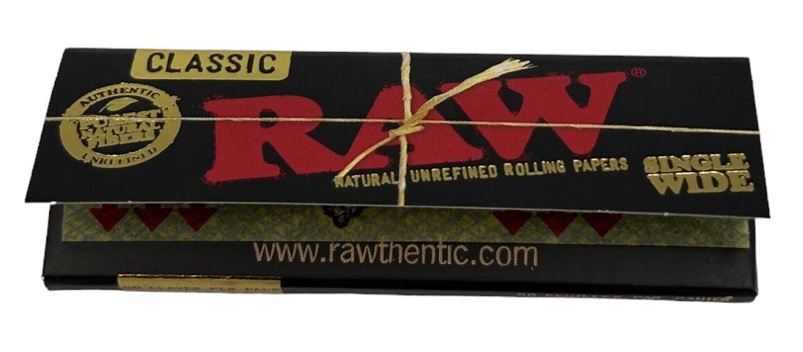 Box of 50 RAW Black Ultra Thin Single Wide Papers