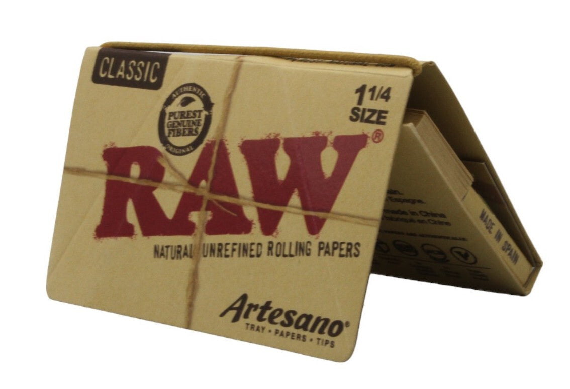 Raw 1 1/4 Size Slim Artesano - Tray, Papers, Tips (32 sheets)