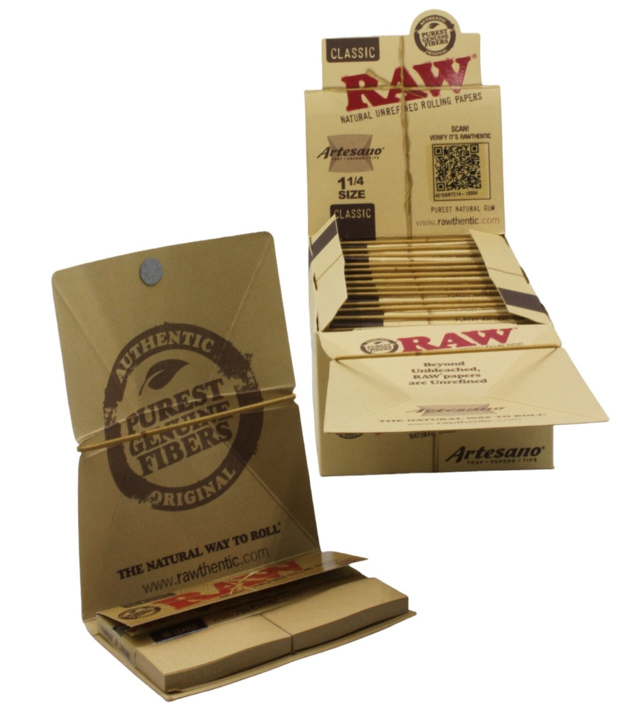 Raw 1 1/4 Size Slim Artesano - Tray, Papers, Tips (32 sheets)