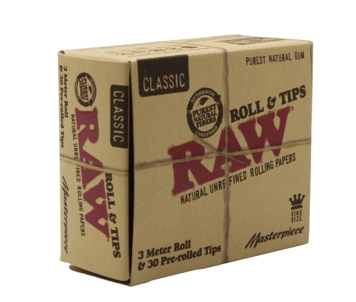 RAW Kingsize Slim 3 Meter Roll with 30 Tips