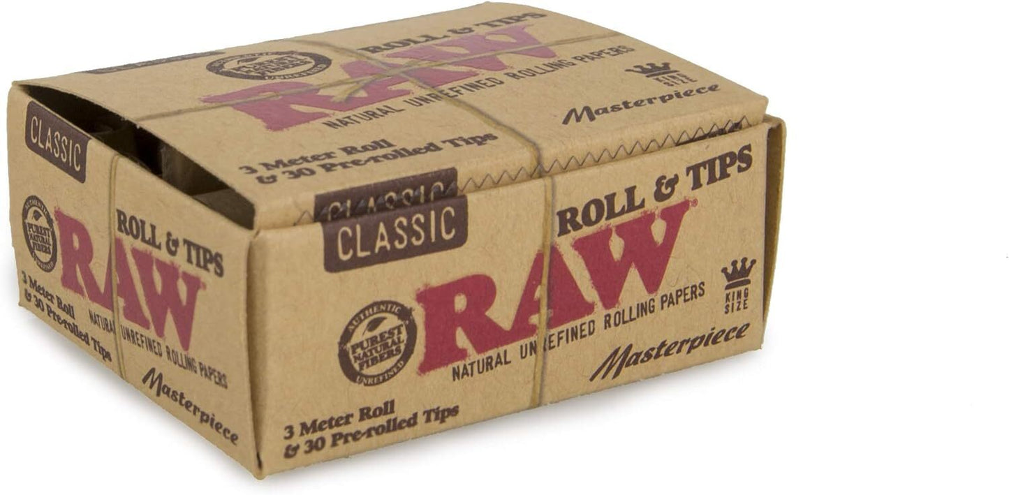 RAW Kingsize Slim 3 Meter Roll with 30 Tips