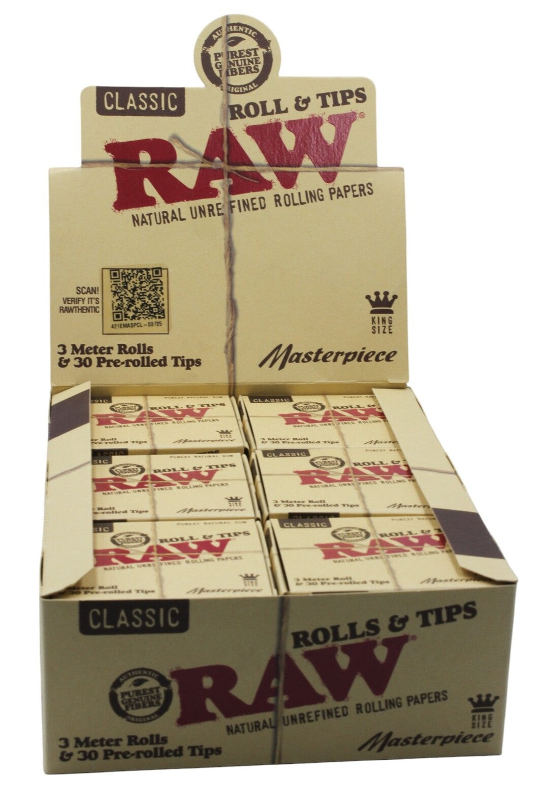 Box of 12 RAW King Size Slim 3 Meter Roll with 30 Tips