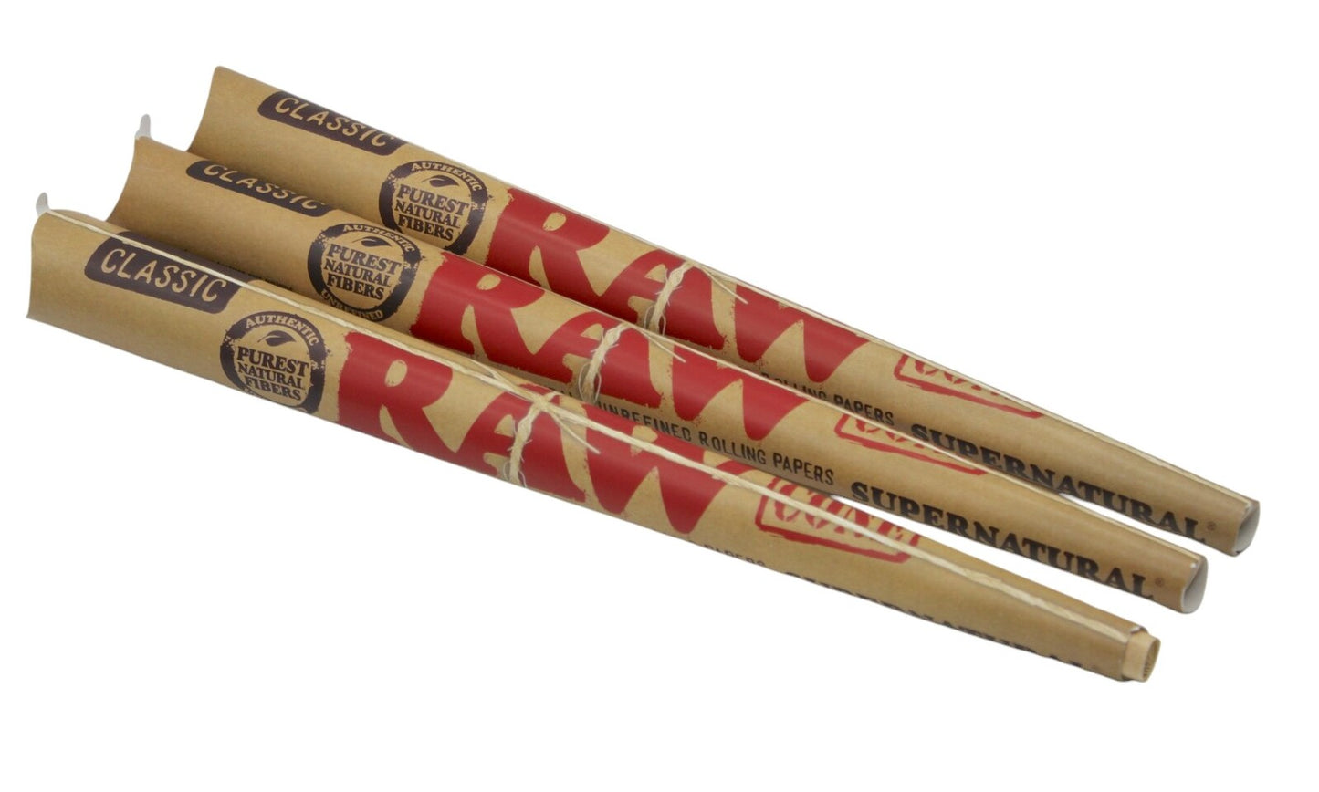 3 X Raw Classic 12" Extra Long Pre Rolled Paper Cone