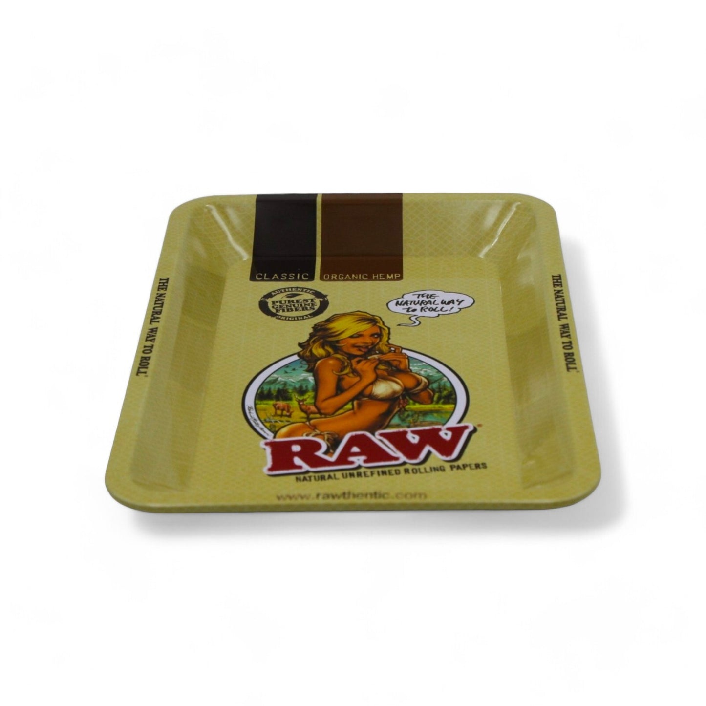 Raw Metal Rolling Tray - Bikini Girl - Mini