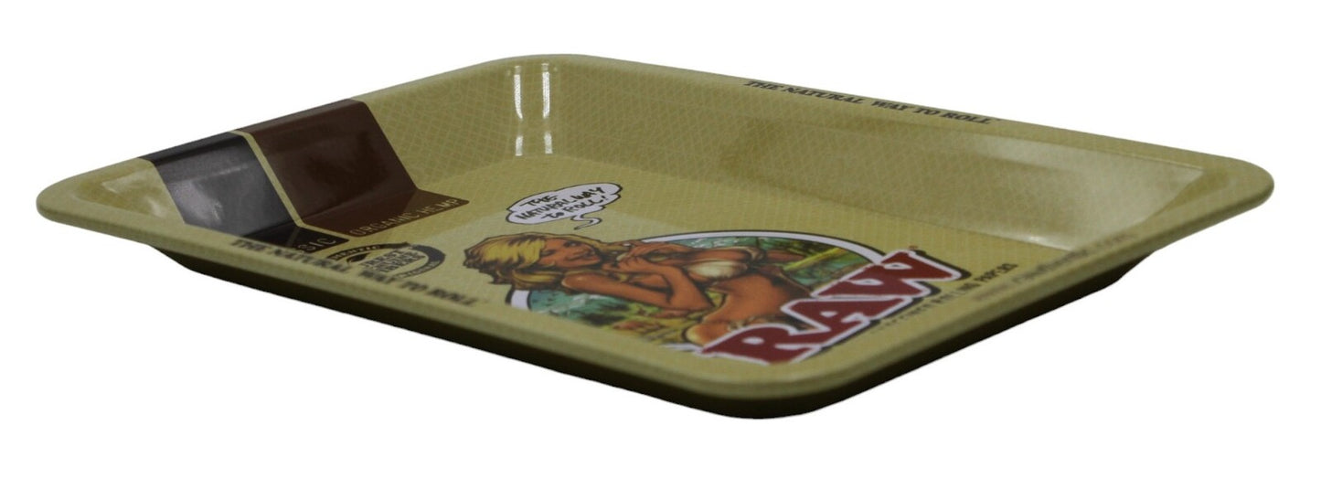 Raw Metal Rolling Tray - Bikini Girl - Mini