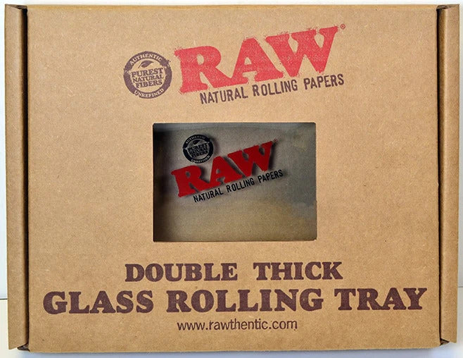 RAW Double Thick Glass Rolling Tray (32 X 26.5cm)