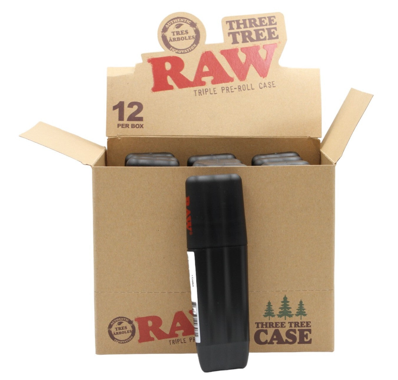 RAW Three Tree Triple Preroll Case - Black