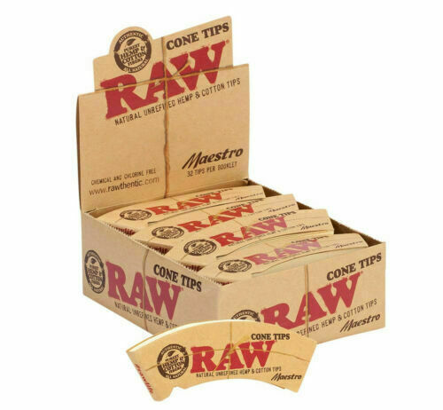 Box of 24 RAW Cone Tips Natural Paper Filter