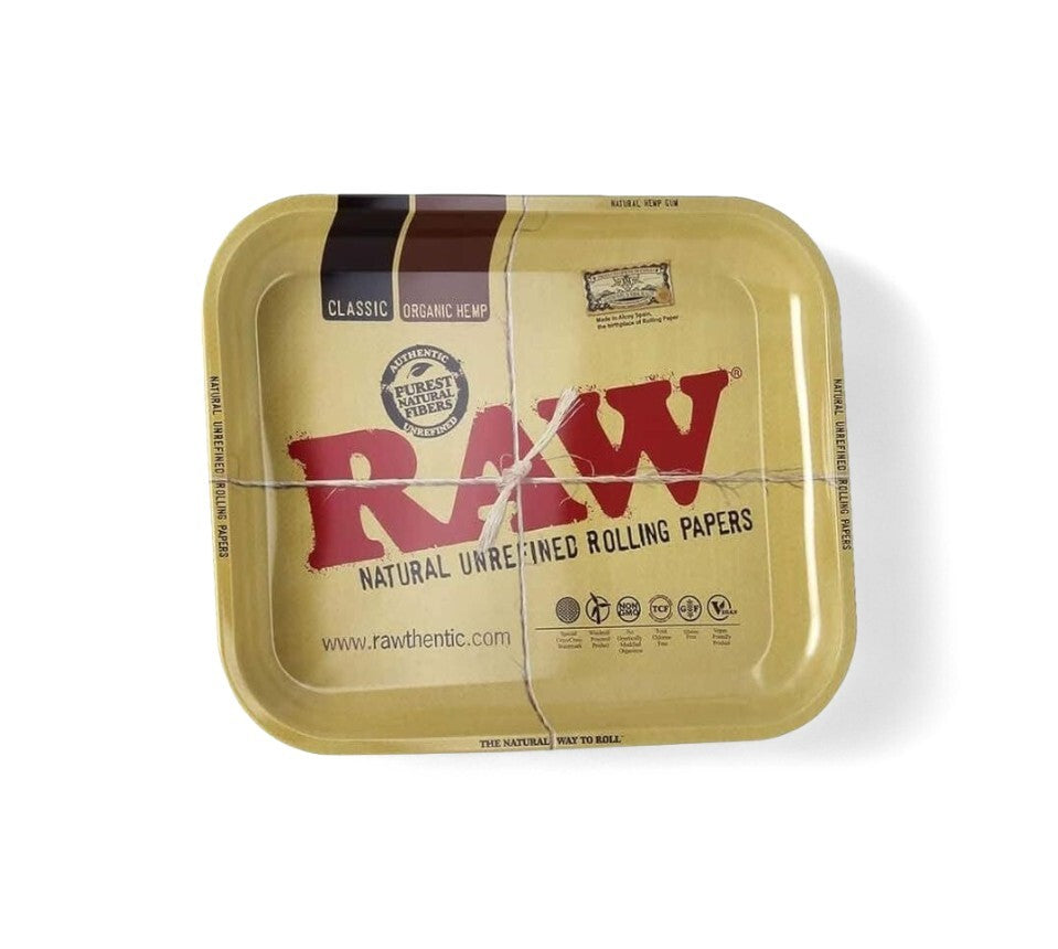 Large Raw Metal Rolling Tray - Classic Design (34x27.5cm)