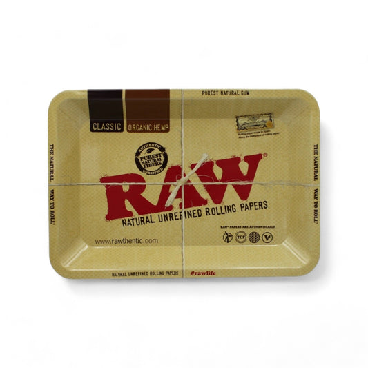 Raw Metal Rolling Tray - Classic Design Mini (18x12cm)