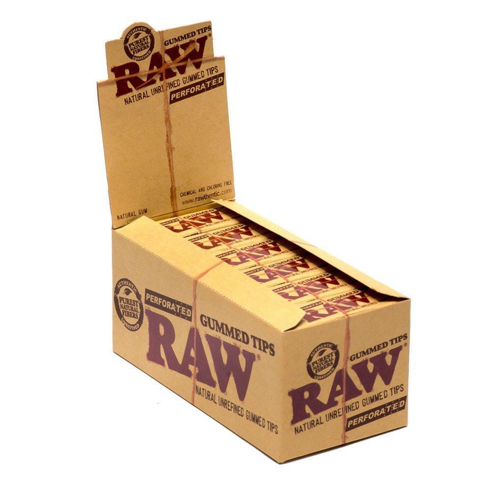 Box of 24 RAW Gummed Natural Perforated Filter Tips