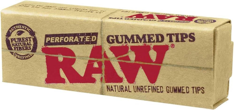 Box of 24 RAW Gummed Natural Perforated Filter Tips