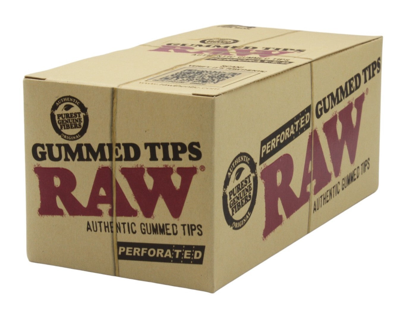 Box of 24 RAW Gummed Natural Perforated Filter Tips