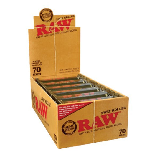 Box of 12 RAW Hemp Eco Plastic Tobacco Machines 79mm 2-Way Roller