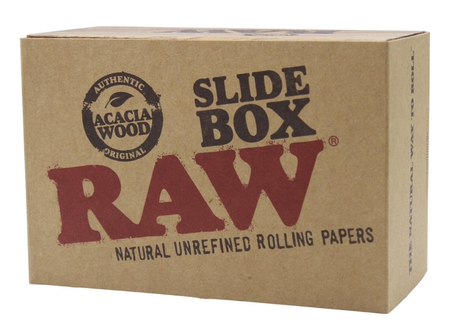 RAW Acacia Wood Storage Box with Slide Top Lid - Small