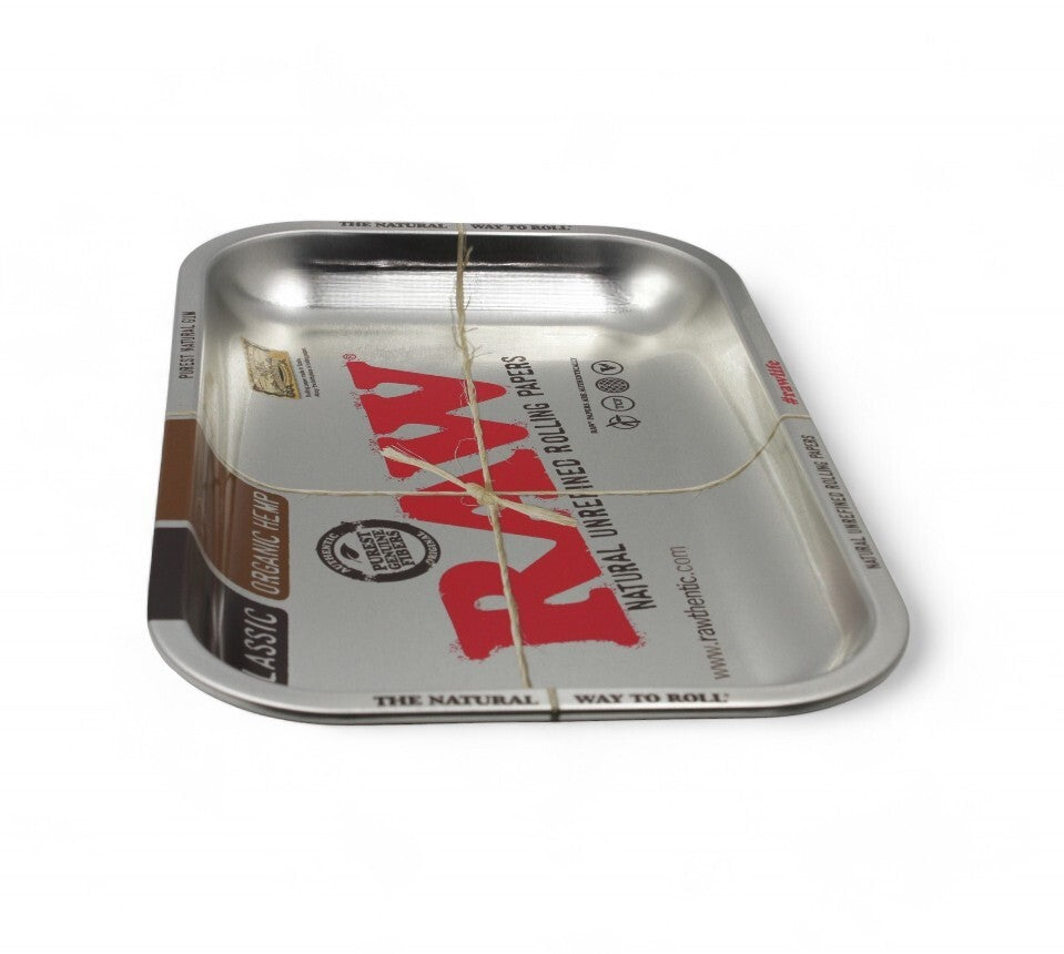 RAW Metal Silver Rolling Tray - Small (28x18cm)