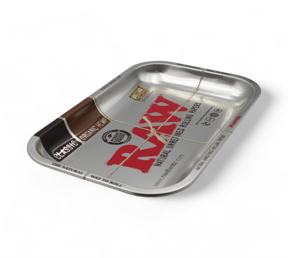 RAW Metal Silver Rolling Tray - Small (28x18cm)