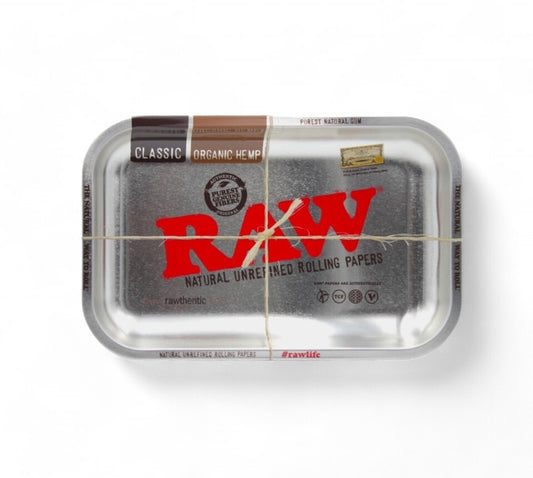 RAW Metal Silver Rolling Tray - Small (28x18cm)