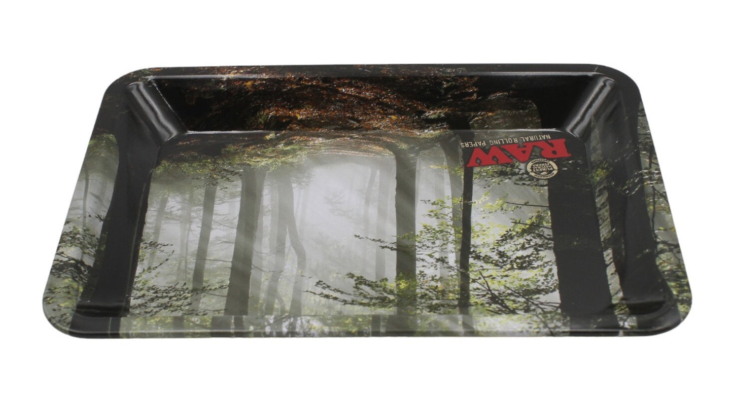 RAW Metal Rolling Tray - Smokey Forest - Mini (18x12cm)