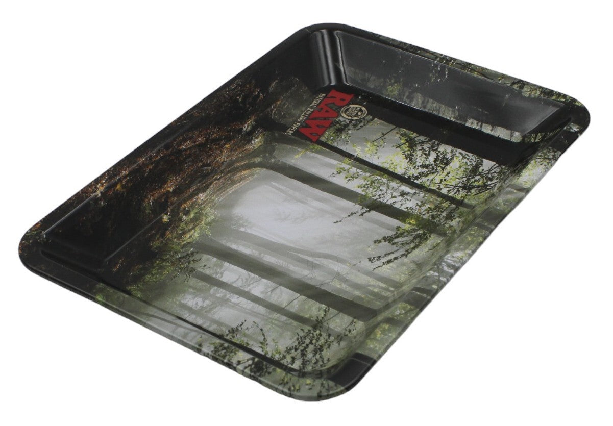 RAW Metal Rolling Tray - Smokey Forest - Mini (18x12cm)