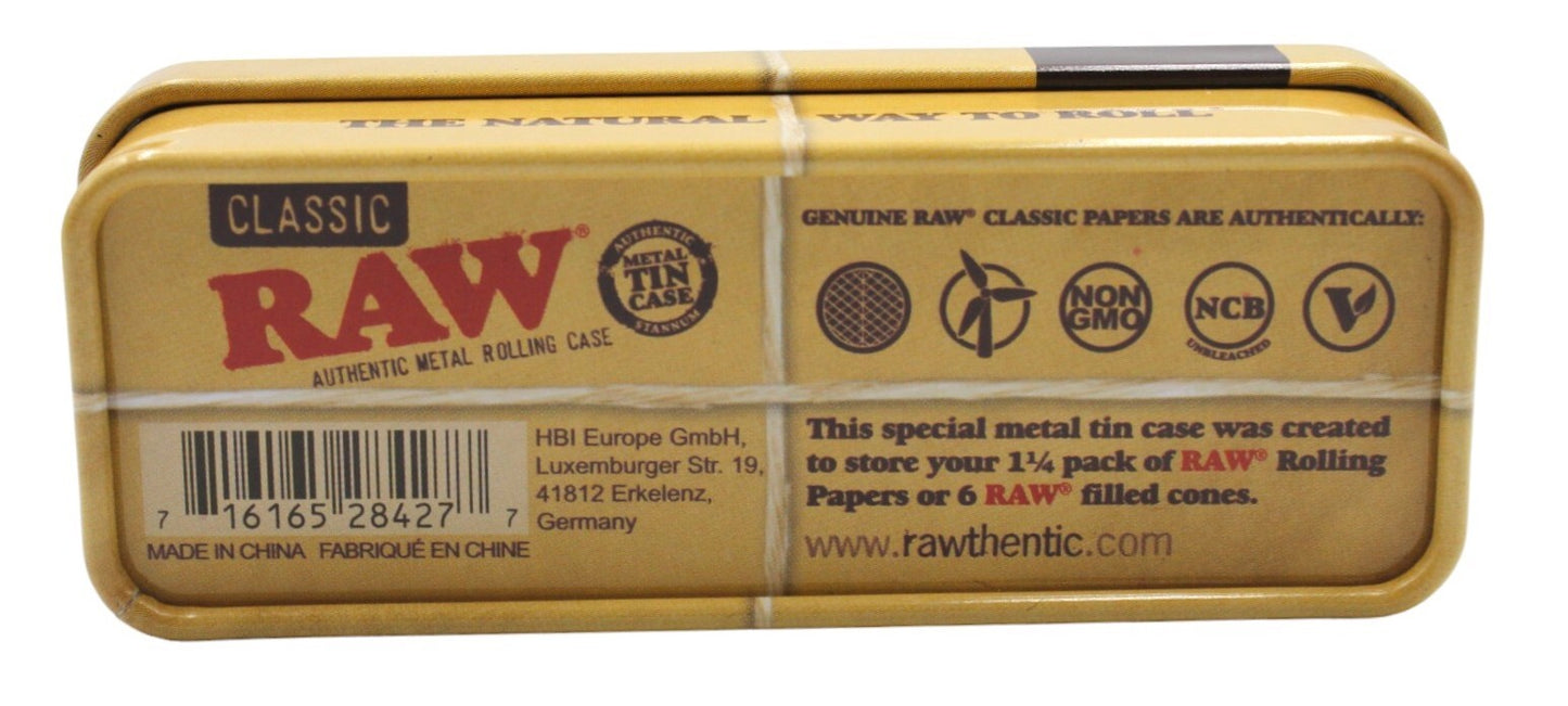 RAW Classic 1 1/4 Size Metal Tin Case