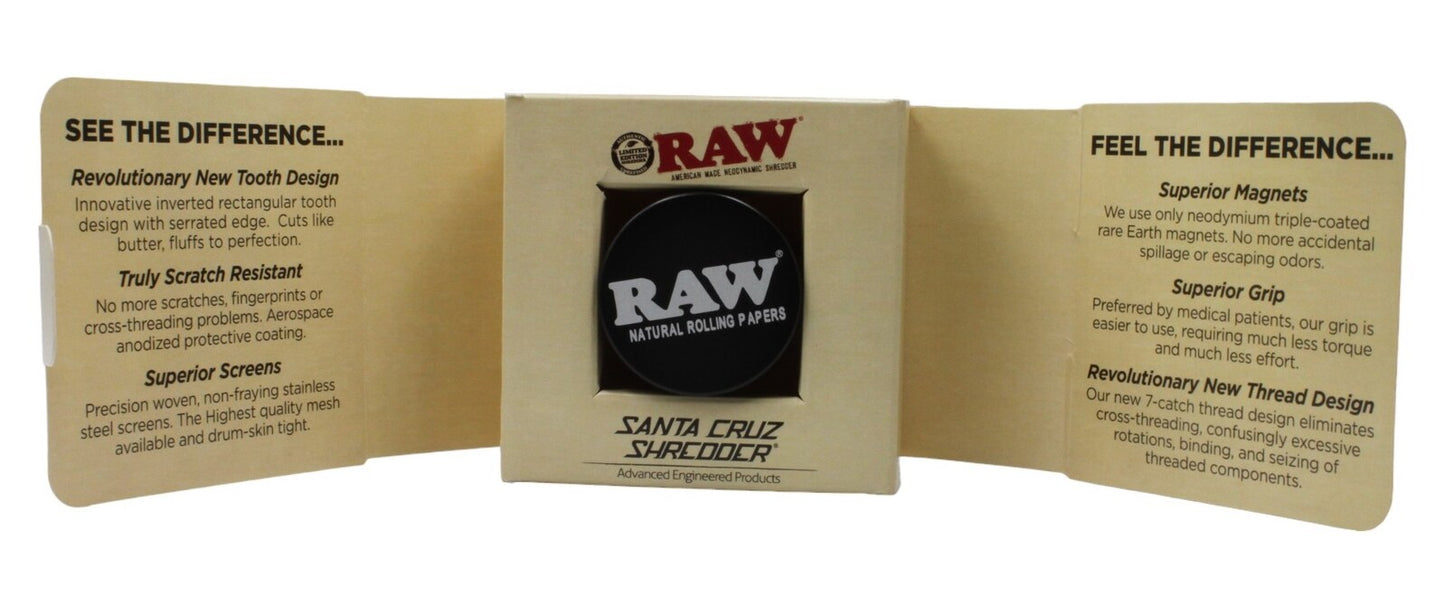 RAW Black Santa Cruz Shredder Grinder - 4 Layers