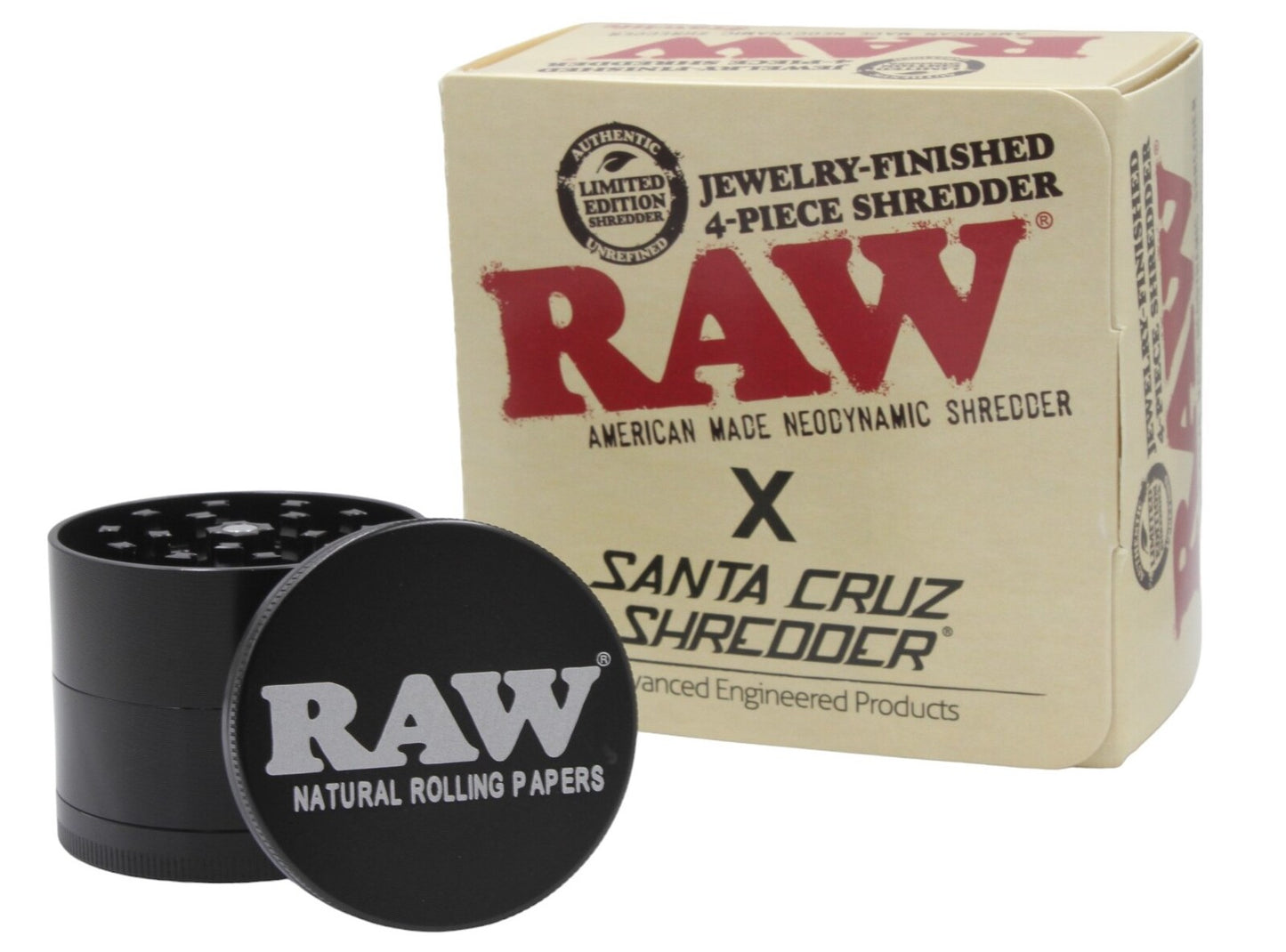 RAW Black Santa Cruz Shredder Grinder - 4 Layers