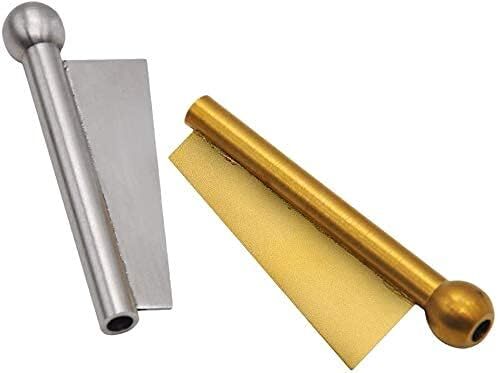 2X Metal Snuff Tube Sniffer Pipe - Gold and Silver