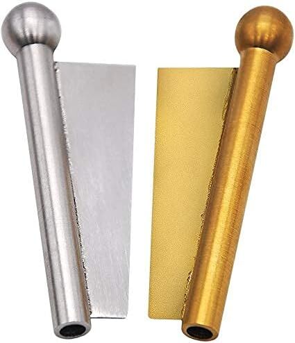 2X Metal Snuff Tube Sniffer Pipe - Gold and Silver