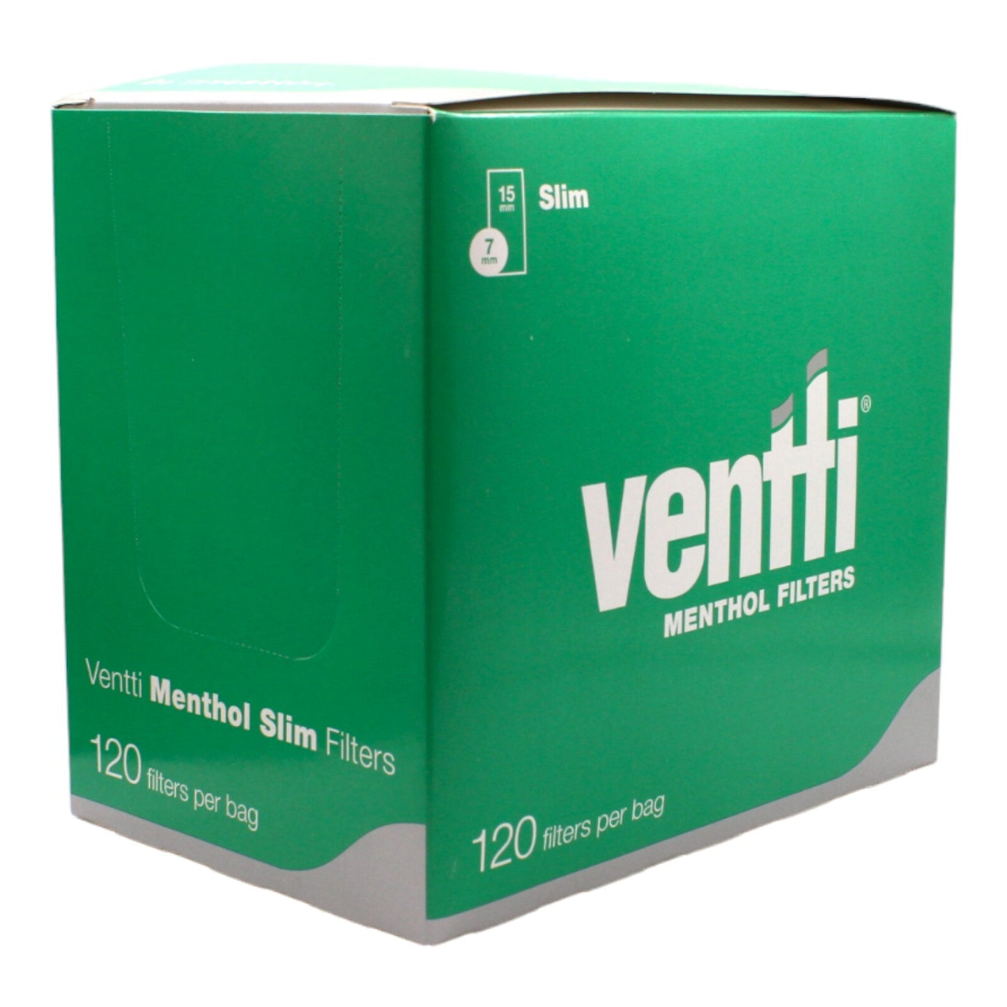 Box of 25 Ventti Menthol Slim Green 120 Filter Tip Bags (3,000 Tips)