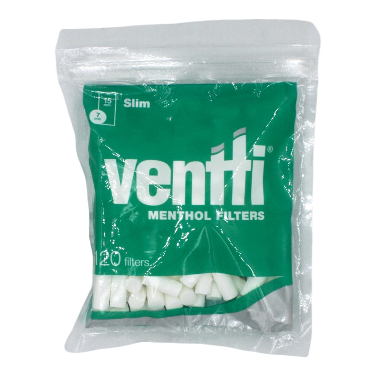 Box of 25 Ventti Menthol Slim Green 120 Filter Tip Bags (3,000 Tips)