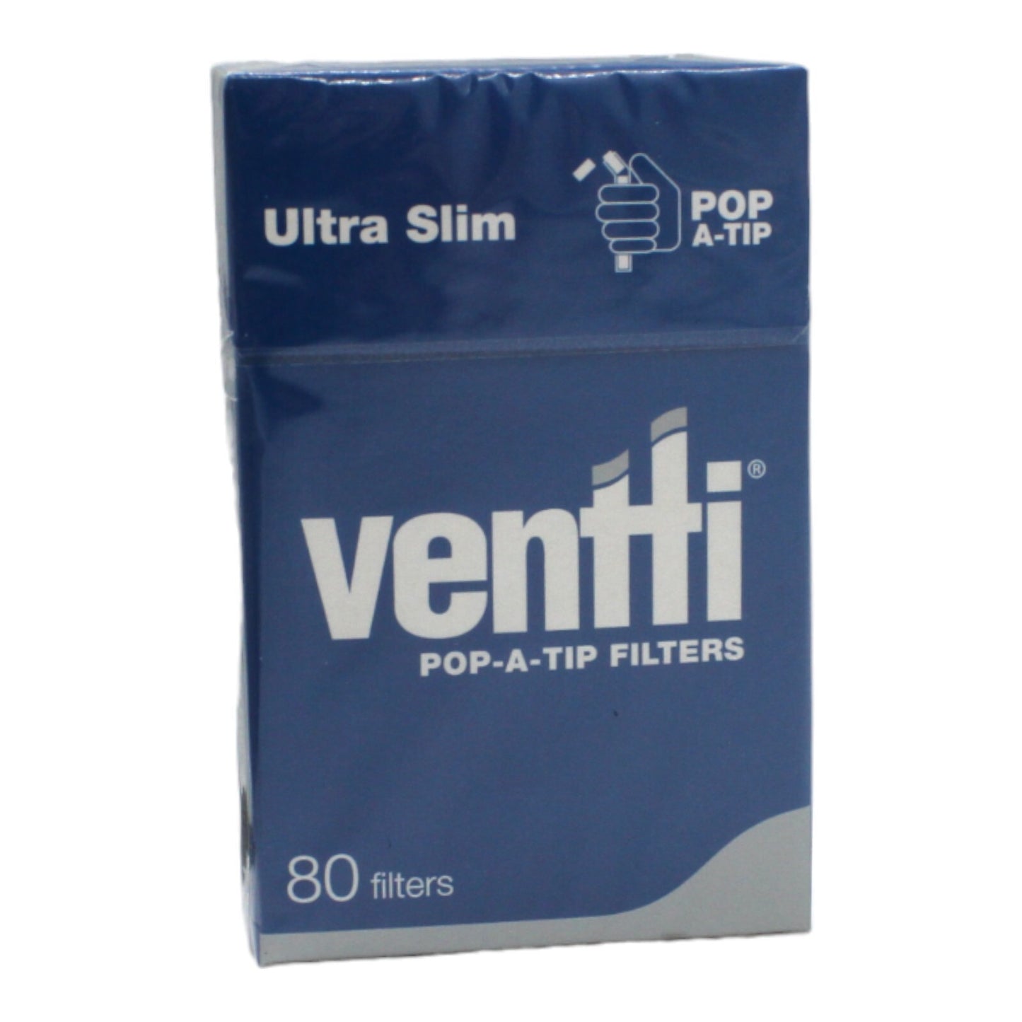 Box of 12 Ventti Pop A Tip Ultra Slim Blue Filters with Carry Box