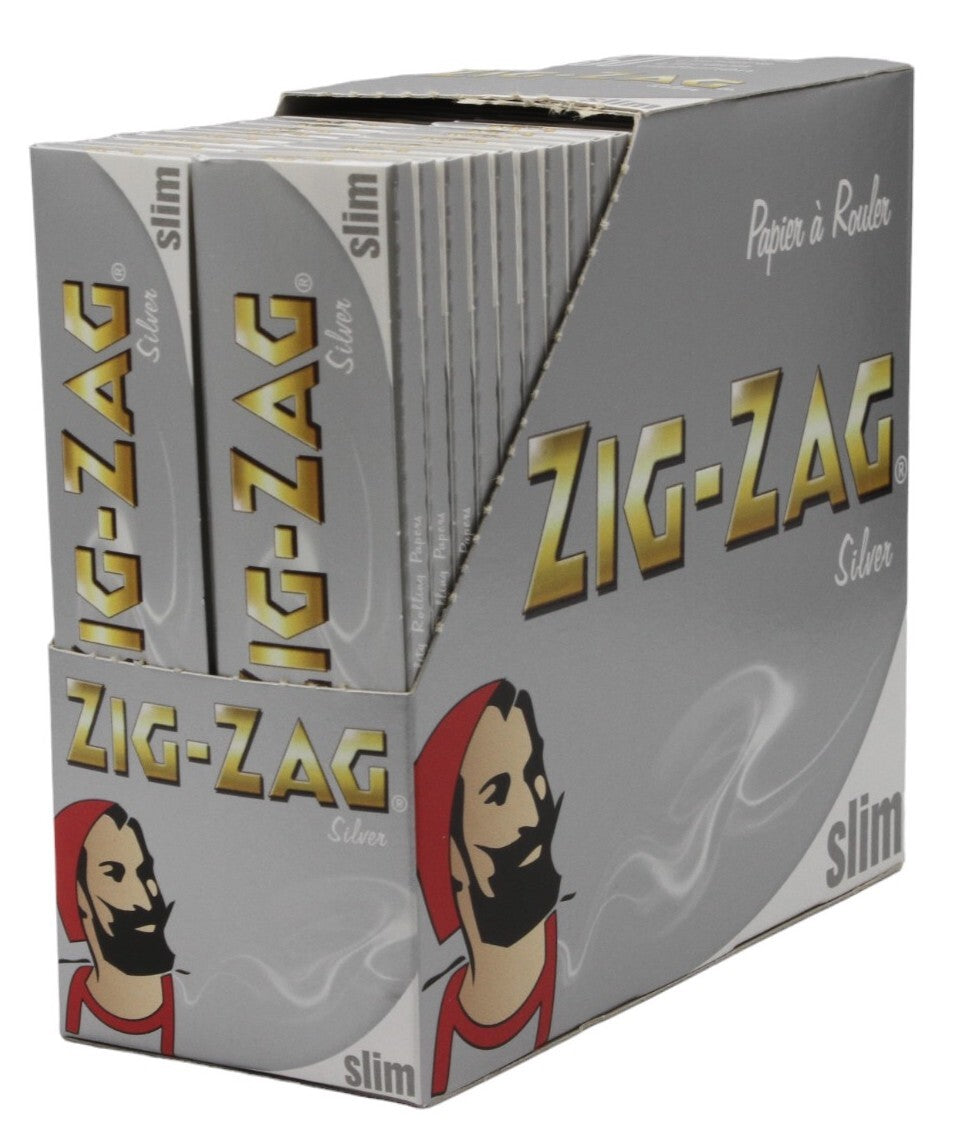 Box of 50 ZIG ZAG King Size Slim Silver Papers